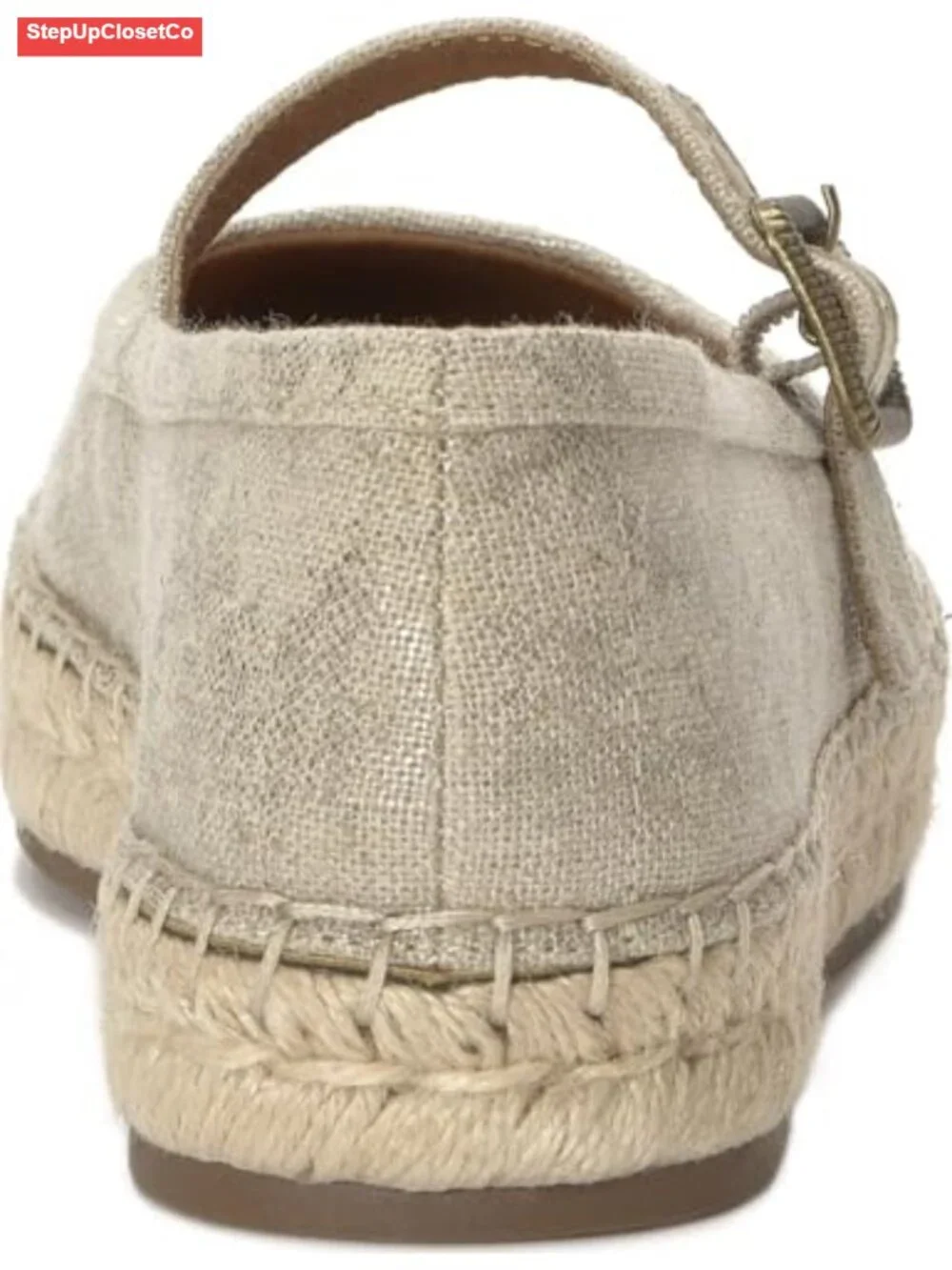 Espadrille Sandal with Cushioned Footbed - Mary Jane Style Leather Upper